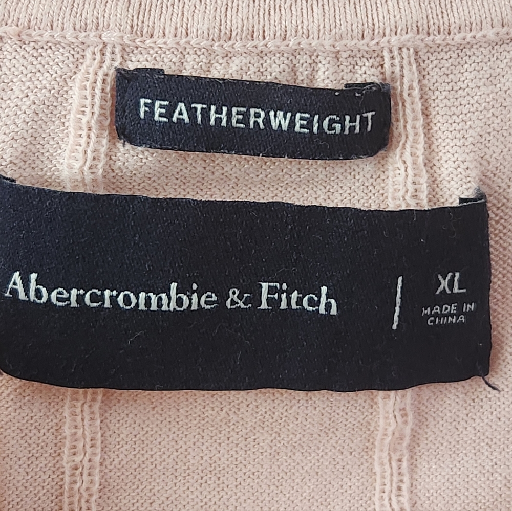 Abercrombie & Fitch Men's Featherweight Knit Polo Short‎ Sleeve Light Pink XL - Picture 2 of 7